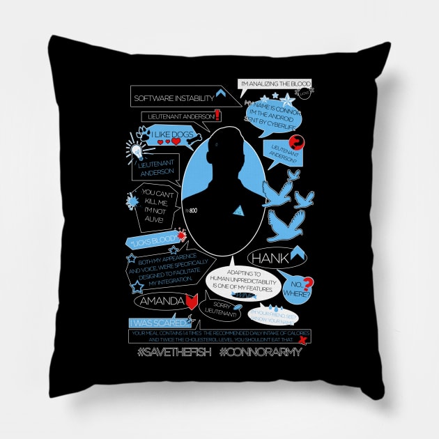 Connor Quotes Pillow by KanaHyde