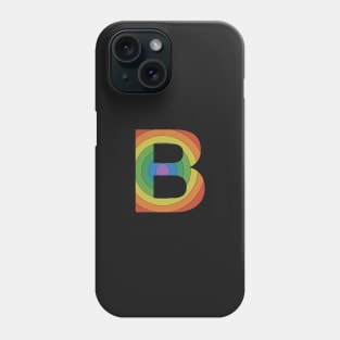 Retro Rainbow 'B' Sticker Phone Case