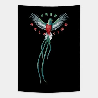 Free Palestine Bird of Freedom Solidarity Design with Palestinian Flag Colors Tapestry