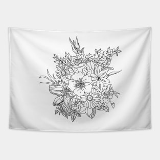 Elegant Hand drawn floral doodles design Tapestry