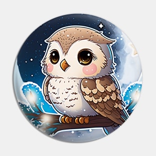 Cute Kawaii Winter Owl Pin