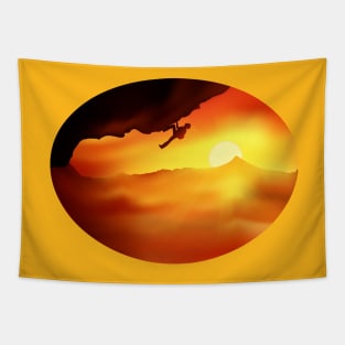 Sunset Climber Tapestry