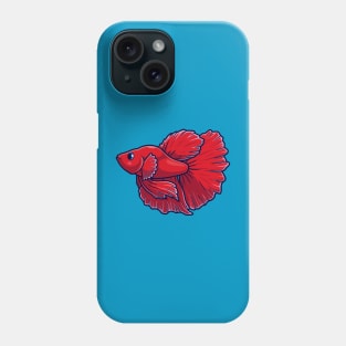 Cute Guppy Betta Fish Cartoon Vector Icon Illustration Phone Case