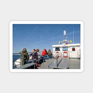 Blue skies aboard a Farne Island tour boat Magnet