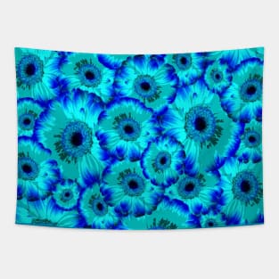 Blue floral pattern Tapestry