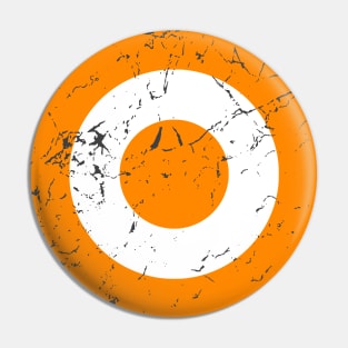 Distressed Orange and White Roundel Pin