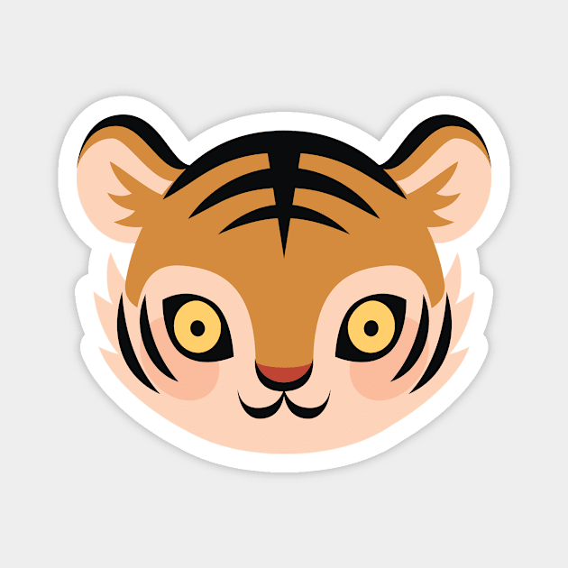 Cute tiger face Magnet by petitspixels