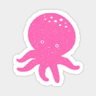 Cute Pink Octopus Drawing Magnet