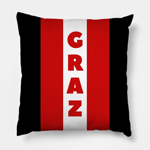 Graz City in Austrian Flag Vertical Pillow by aybe7elf