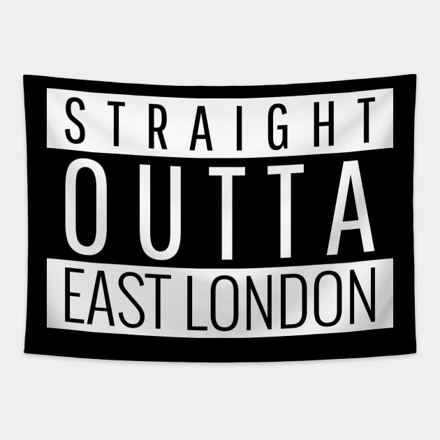 Straight Outta East London UK United Kingdom England Design Tapestry by Created by JR