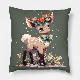 Pretty fawn under the mistletoe Pillow