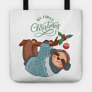 Baby's First Christmas, New Baby Gift sloth Christ Baby Tote