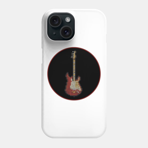 Tiled Pixel 1965 Lenny Guitar in a Black Circle Phone Case by gkillerb