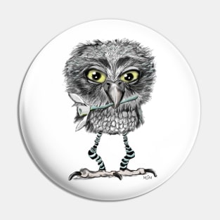 owl with snowdrop Pin