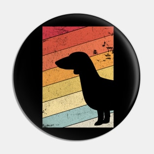 Dachshund Retro Vintage Sunset Pin