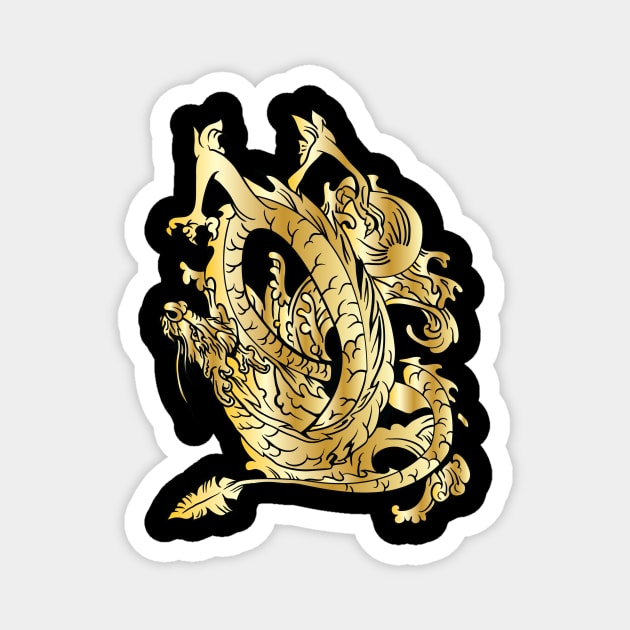 Gold Dragon 02 Magnet by Verboten