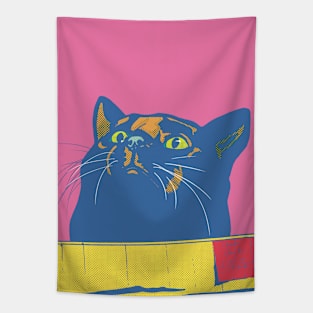 Fat Cat in a Box Tapestry