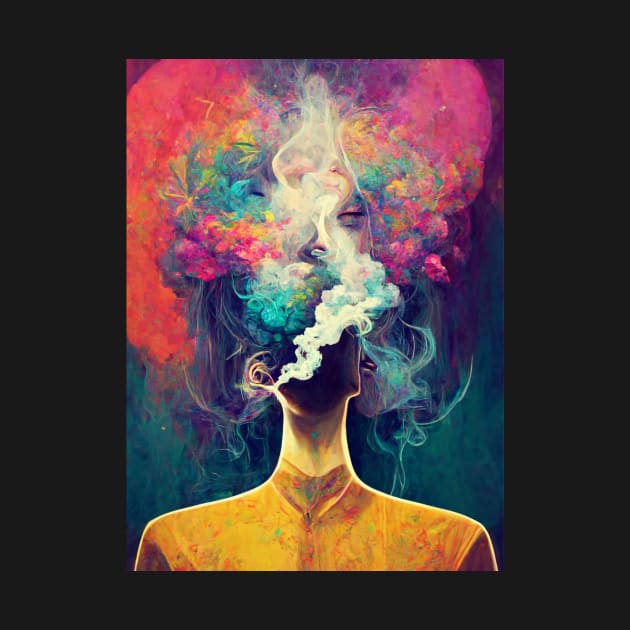 Smokey head, psychedelic, dmt, portrait by DesignsBySaxton