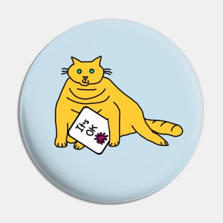 Kitty Cat says Its OK Kindness Quote Pin