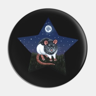 Grey Hooded Rat Star Pin