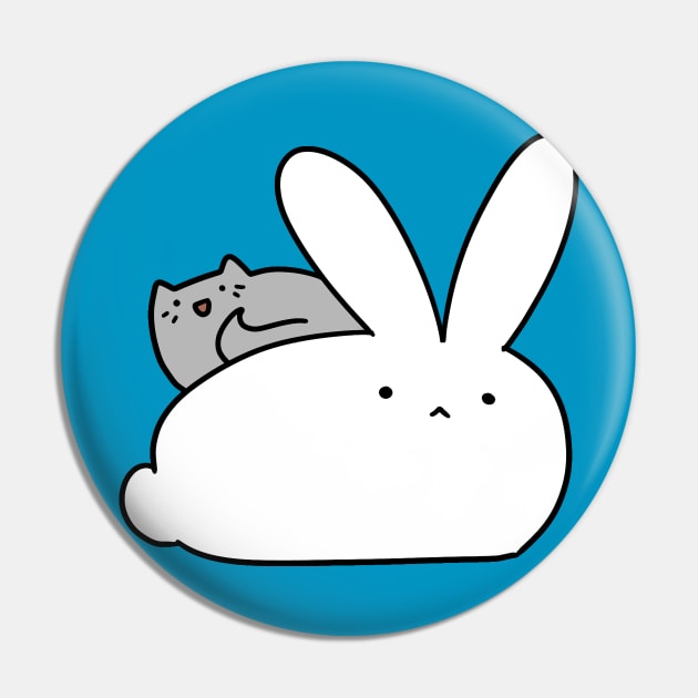 Big Bunny and Little Cat Pin by saradaboru