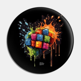 Rainbow Abstraction melted rubix cube Pin