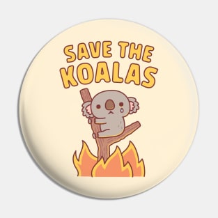 Sad Koala Caught In Bushfire, Save The Koalas Pin