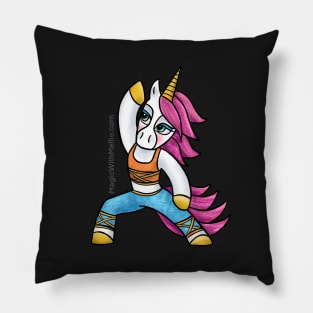 Yoga Warrior Unicorn - Original Illustration Pillow