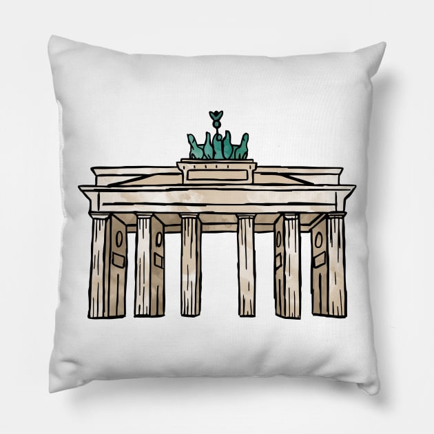 Berlin Brandenburg Gate Pillow by aterkaderk