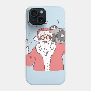 Santa Claus listening to music Rock Musical notes Glasses Phone Case