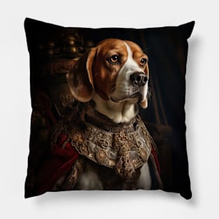 Distinguished Beagle - Medieval English King Pillow