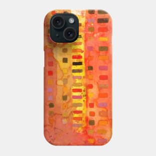 Brown Orange Yellow City - watercolor splashes and acrylic details, painting Phone Case