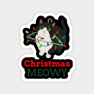 Meowy Christmas Cat Gift Magnet