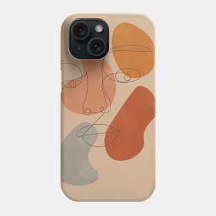 Feminine Line Art, Boho, Woman Face Phone Case