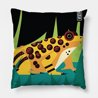 Geometric Glow-Up: The Coralline Frog! Art Print Pillow