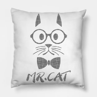 Grid Mr Cat Pillow