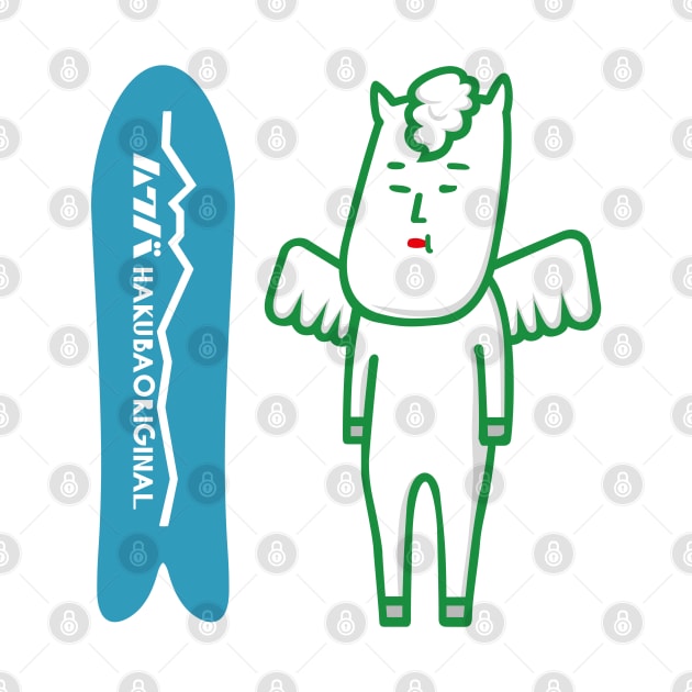 Hakuba Valley Mascot 01, Japan Japow Snowboard Skiing, Souvenir by susugroo