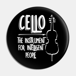 Intelligent Cellist White Line Drawing Pin