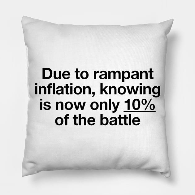 Knowing is no longer half the battle - Black print Pillow by Swift Art