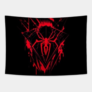 Red Neon Arachnophobia Tapestry