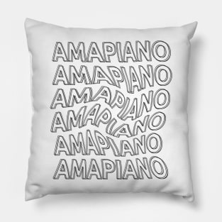 Amapiano Swirl Vibes Black Pillow