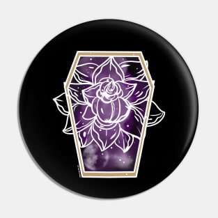 Colorless Coffin Roses Pin