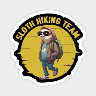 Sloth Harmony: Peaceful Sloth Hiking Team on Casual Tee Magnet