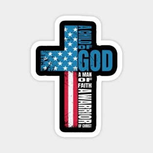 America Pride US Flag Faith Over Fear Christian Cross Jesus Magnet