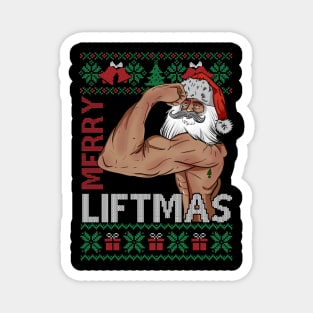 Funny Merry Liftmas Gym Xmas, Santa Gym Christmas Magnet