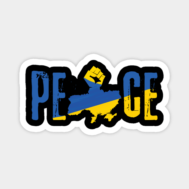 Peace Ukraine Flag Design Magnet by The WYLD Tribe