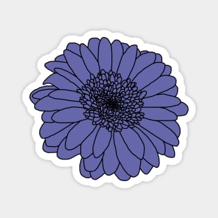 Very Peri Periwinkle Blue Gerbera Floral Drawing Color of the Year 2022 Magnet