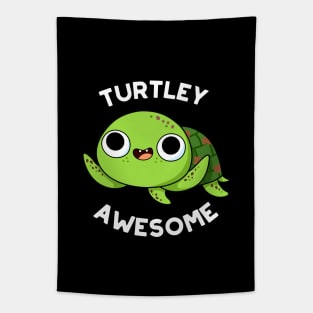 Turtley Awesome Cute Turtle Pun Tapestry