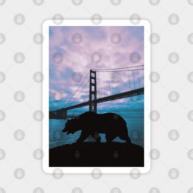 Golden Bear - California Vibes Magnet by Creasorz