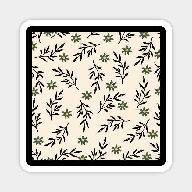 Leaf Seamless Pattern Magnet by Cylien Art